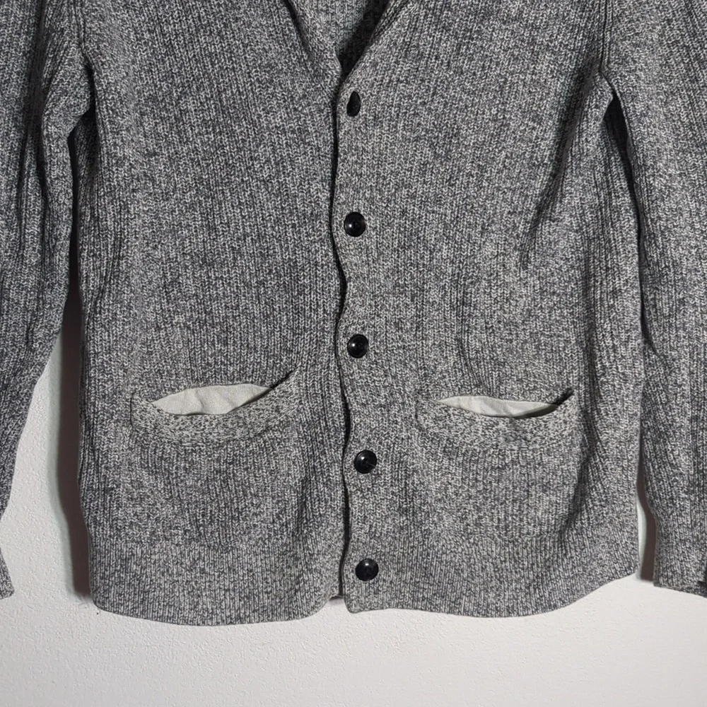 Abercrombie & Fitch Men's‎ Cardigan Sweater Shawl Collar Rogers Cosby Grey Small